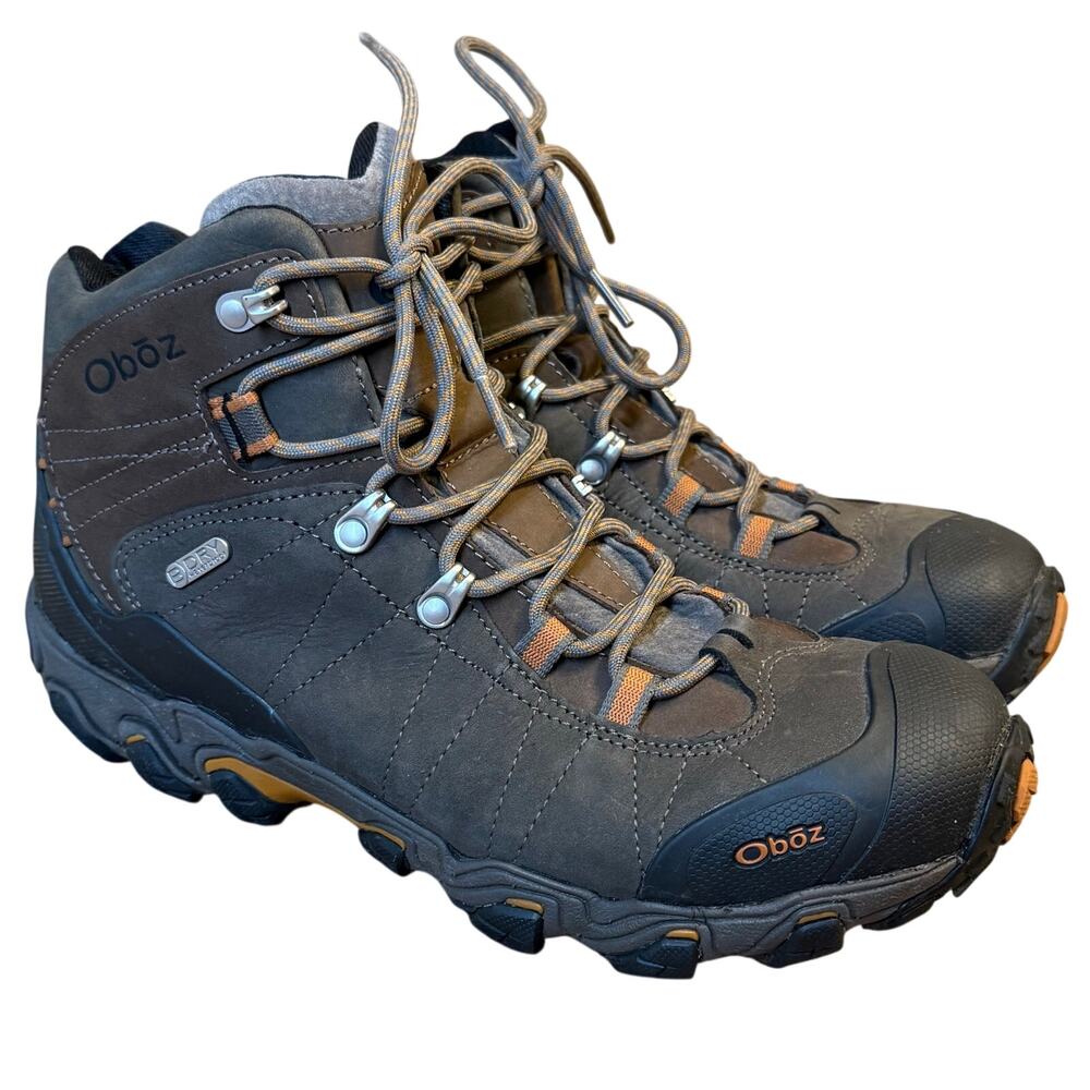 Oboz Bridger Mid Waterproof Boots Nubuck Leather Hiking Outdoors Brown Men's 10